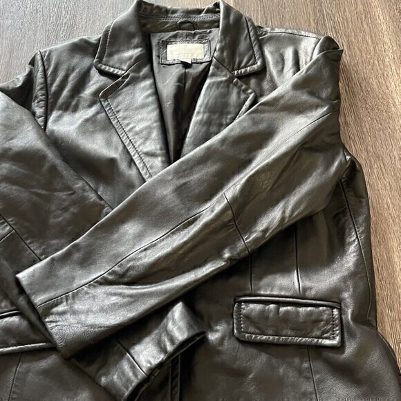 Vintage Worthington Women's Genuine Lambskin Leather Buttoned Jacket Size Xl